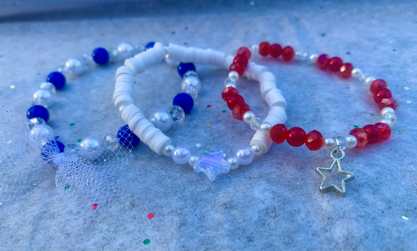 Red/White/Blue Starlight Bracelet Set