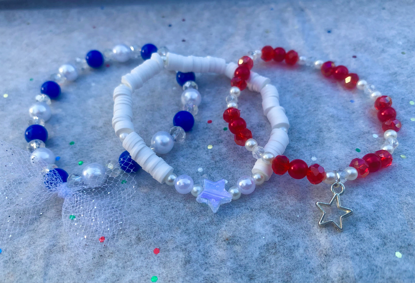 Red/White/Blue Starlight Bracelet Set