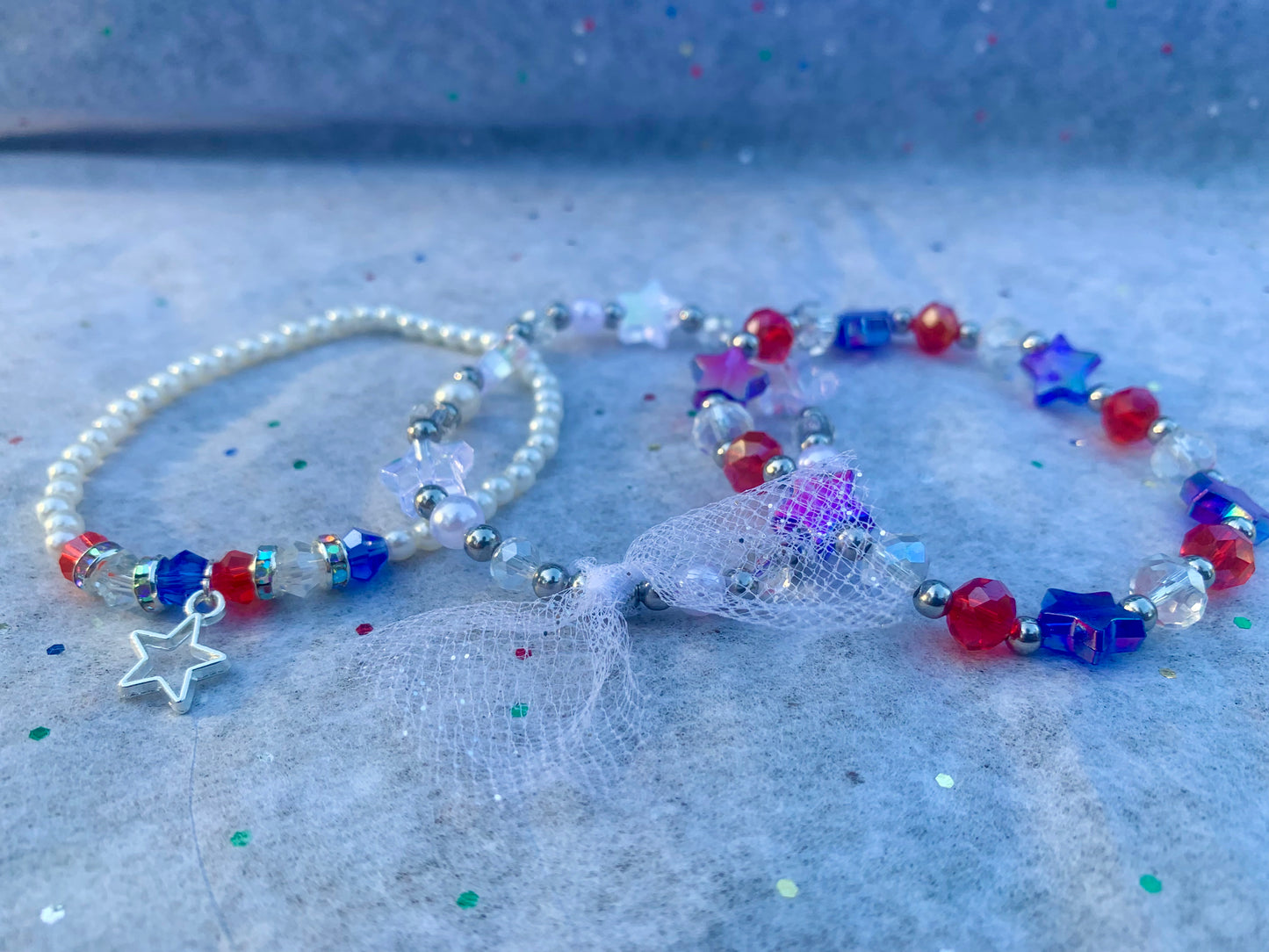 4th of July Sparkle Bracelet Set