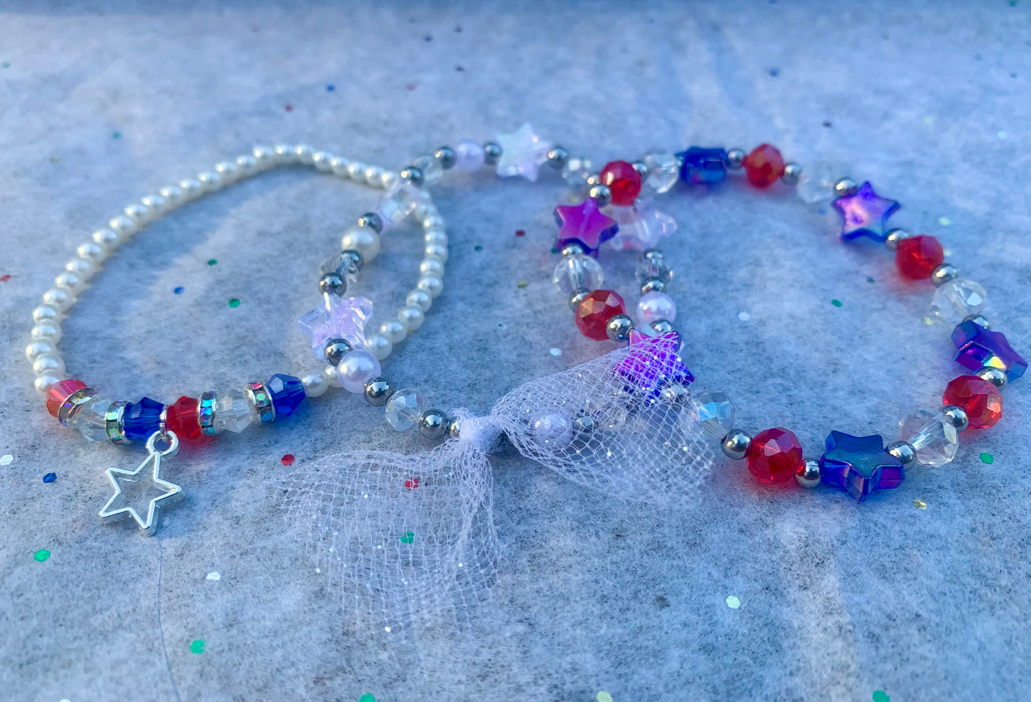 4th of July Sparkle Bracelet Set