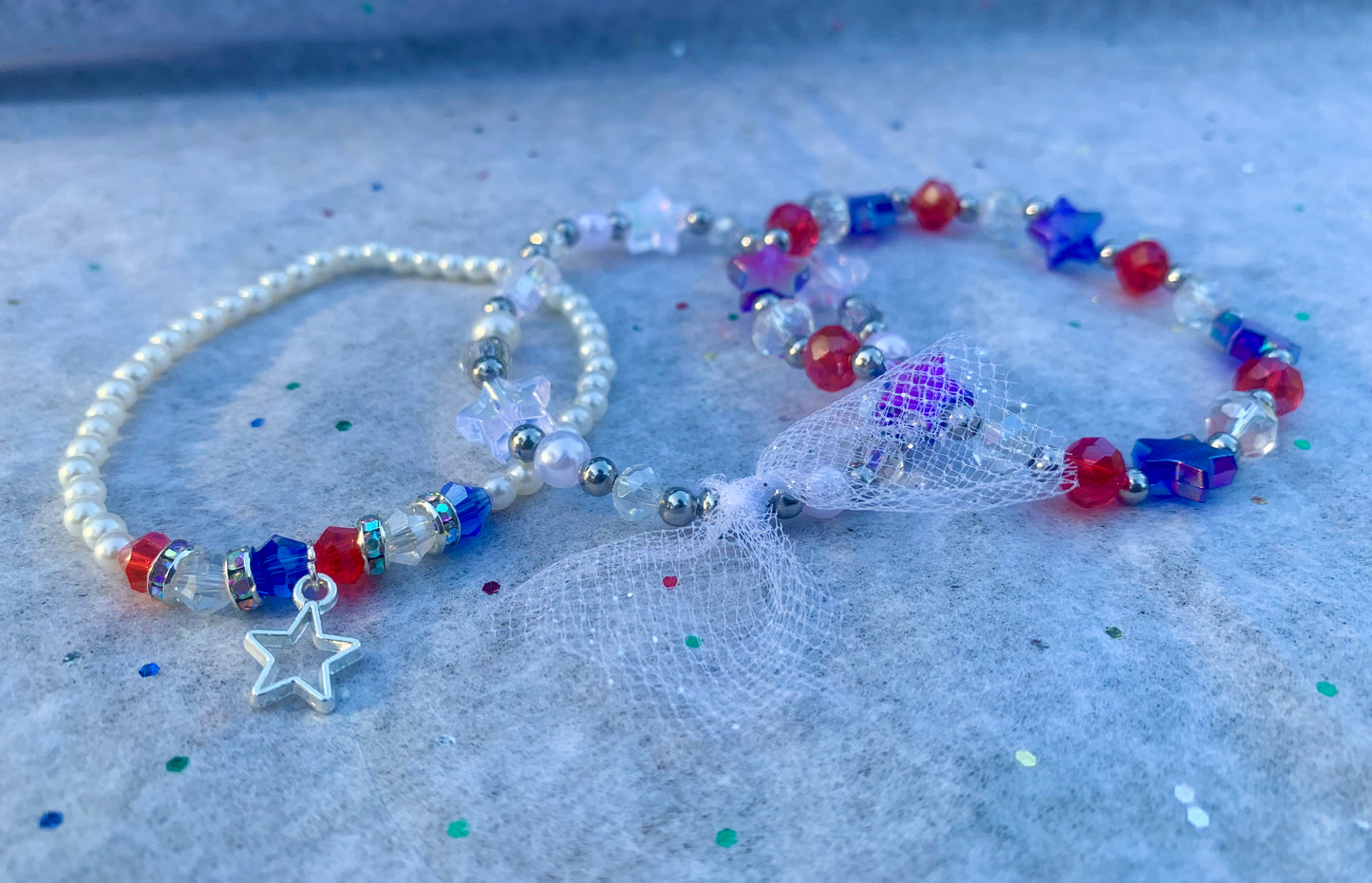 4th of July Sparkle Bracelet Set