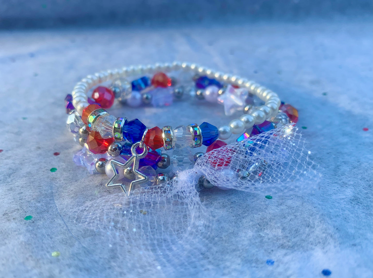 4th of July Sparkle Bracelet Set