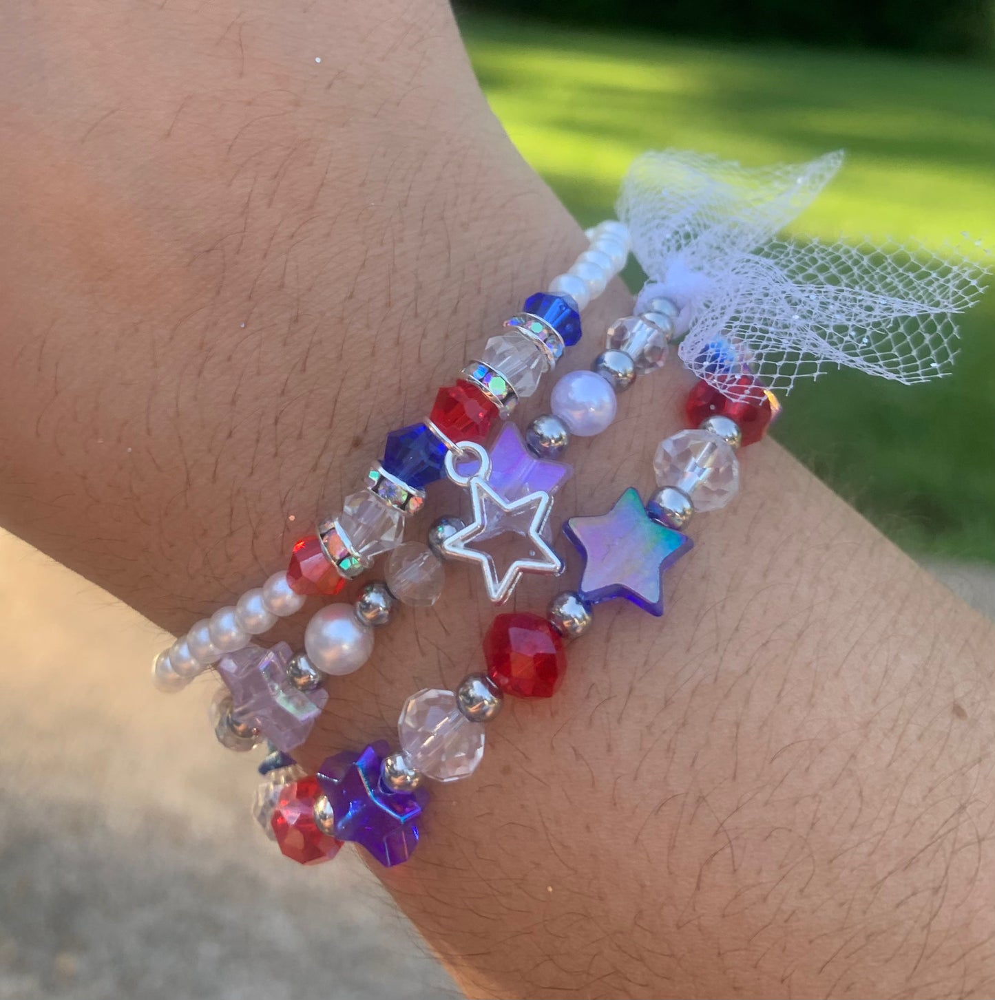 4th of July Sparkle Bracelet Set