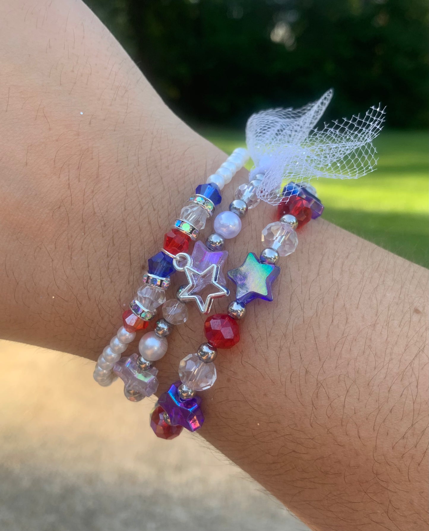 4th of July Sparkle Bracelet Set