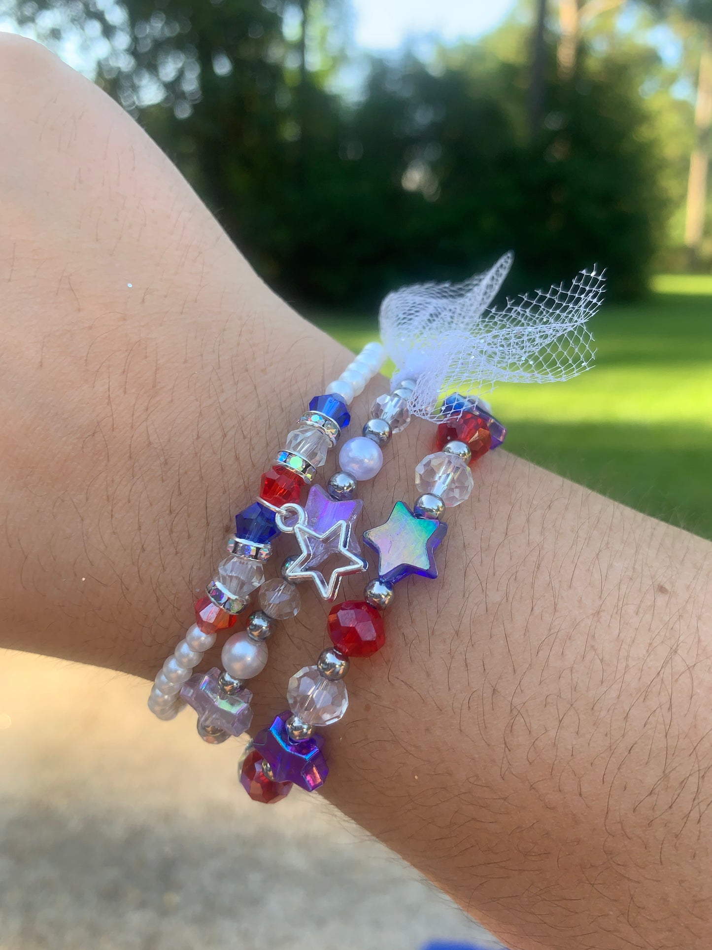 4th of July Sparkle Bracelet Set