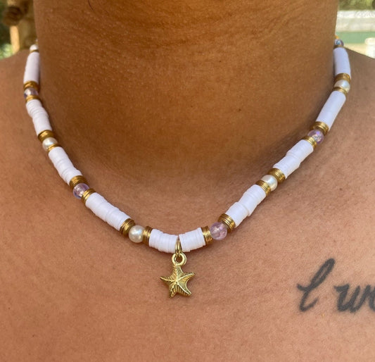 Heishi Bead Starfish Necklace