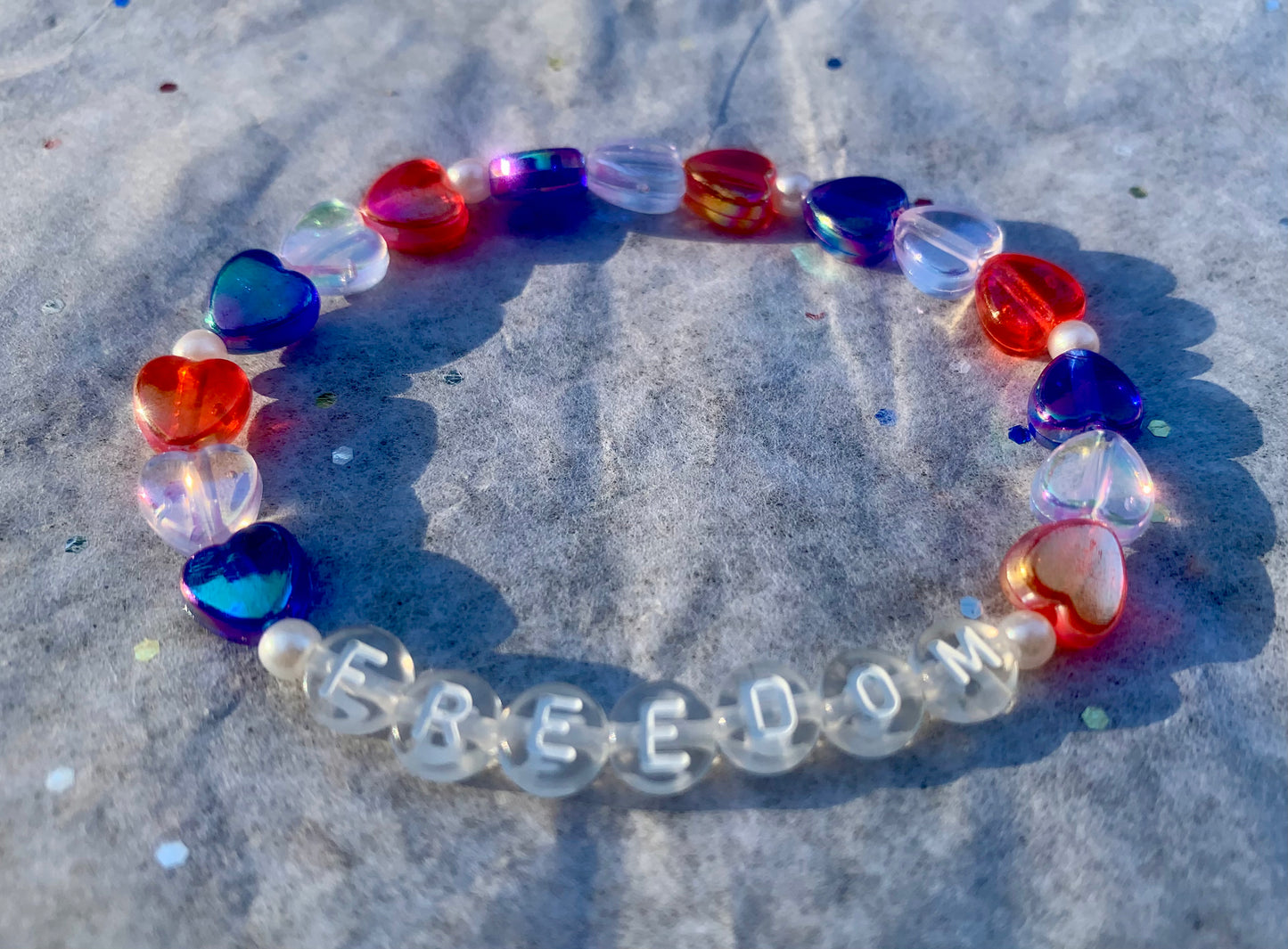 Heart Bead Letter Bracelet