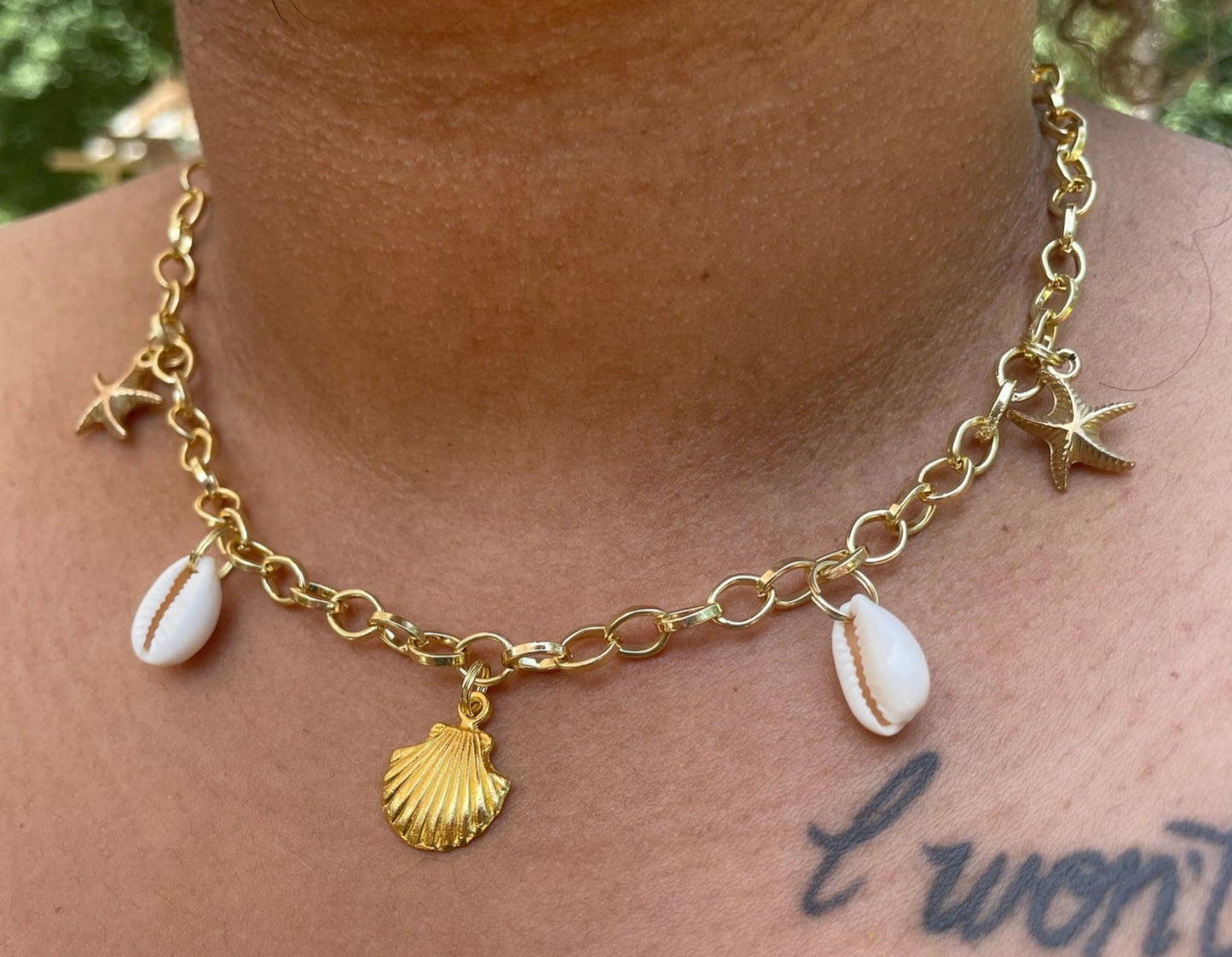 Sea Shells + Stars Charm Necklace