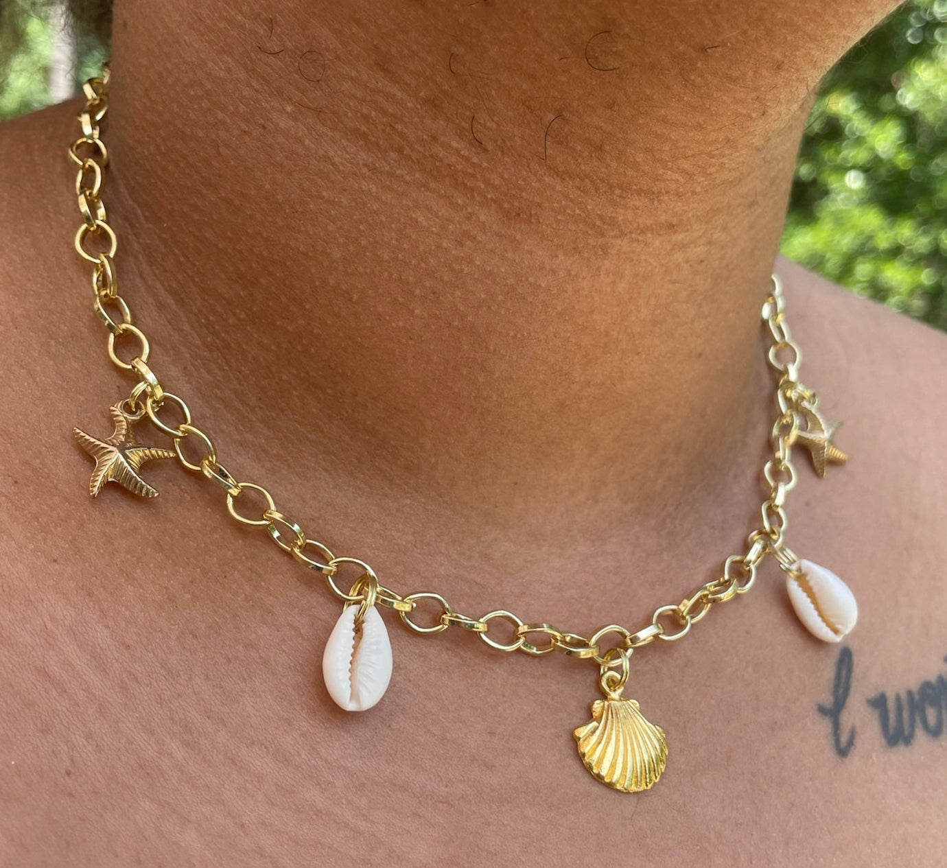 Sea Shells + Stars Charm Necklace