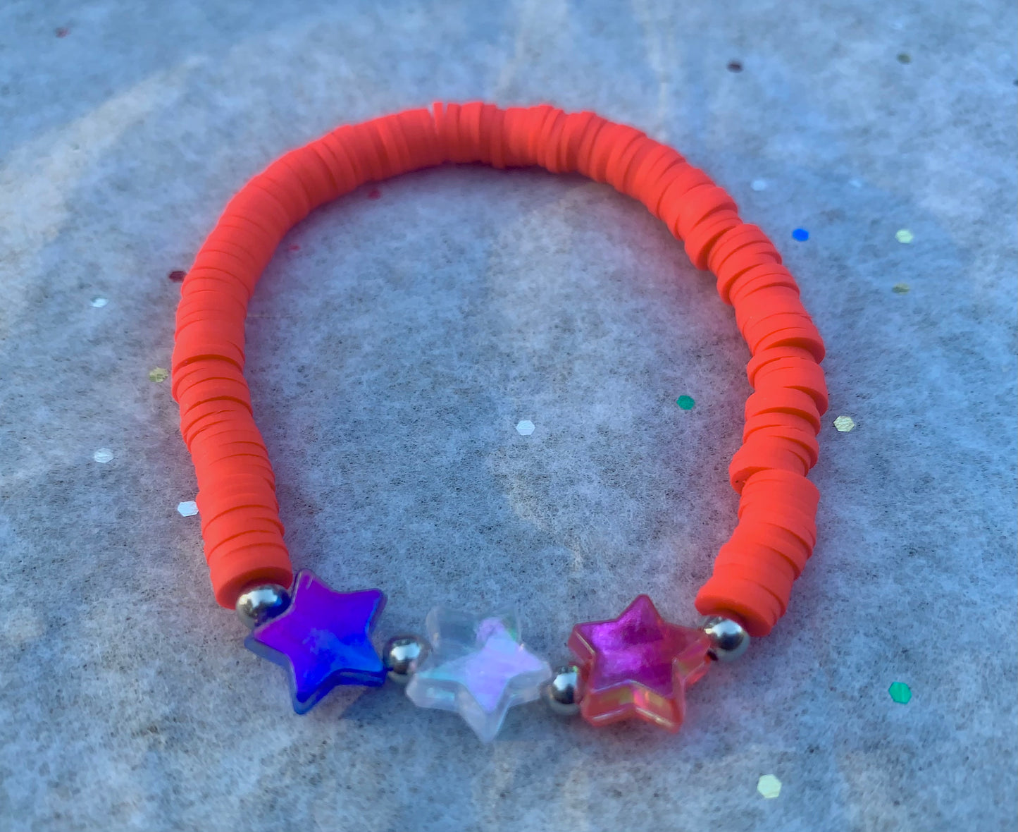 Red/White/Blue Heishi Star Bracelet