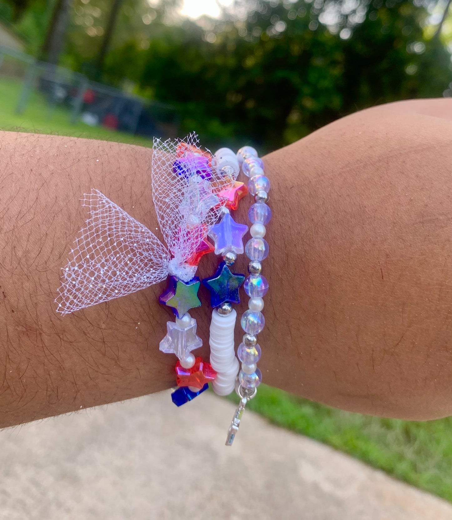 Red/White/Blue Starry Skies Bracelet Set