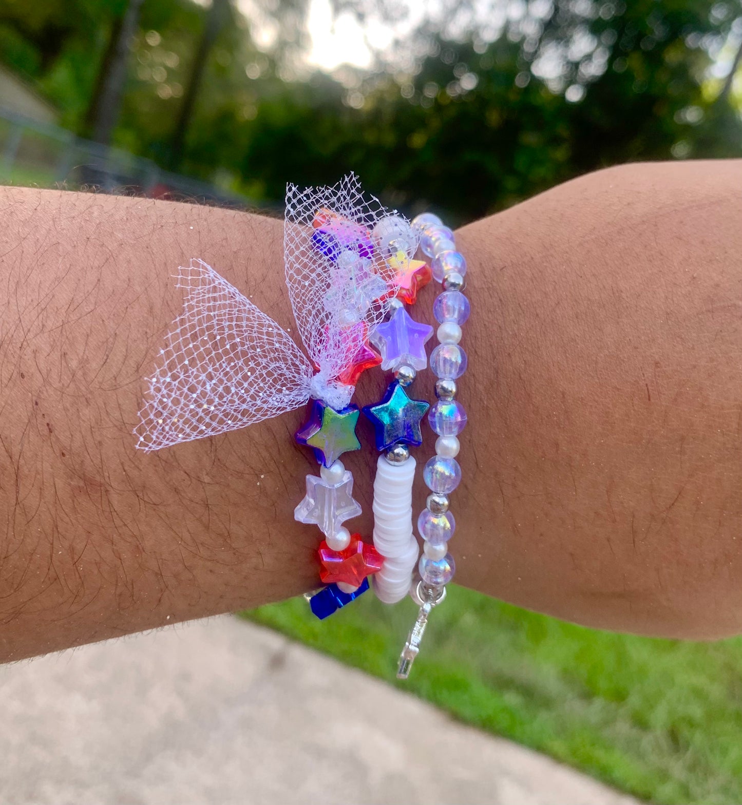Red/White/Blue Starry Skies Bracelet Set
