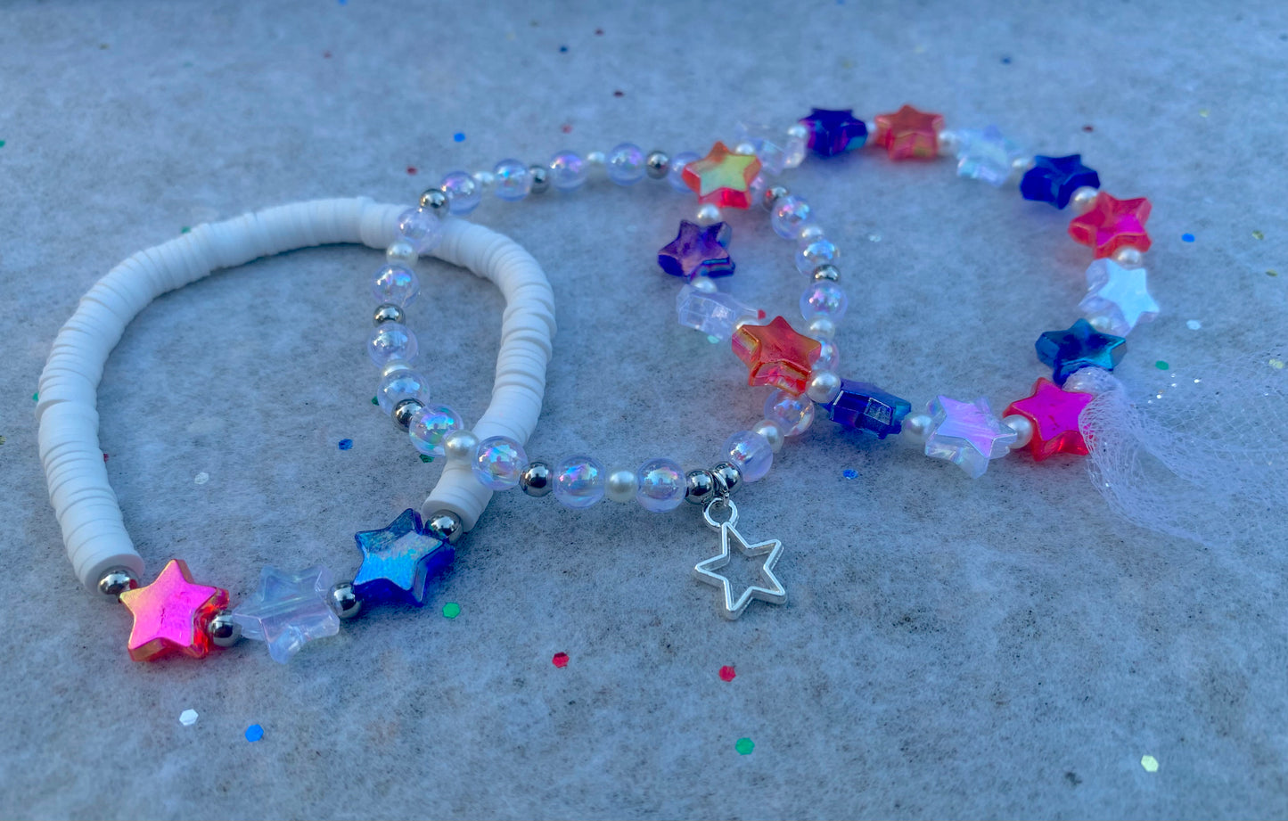 Red/White/Blue Starry Skies Bracelet Set