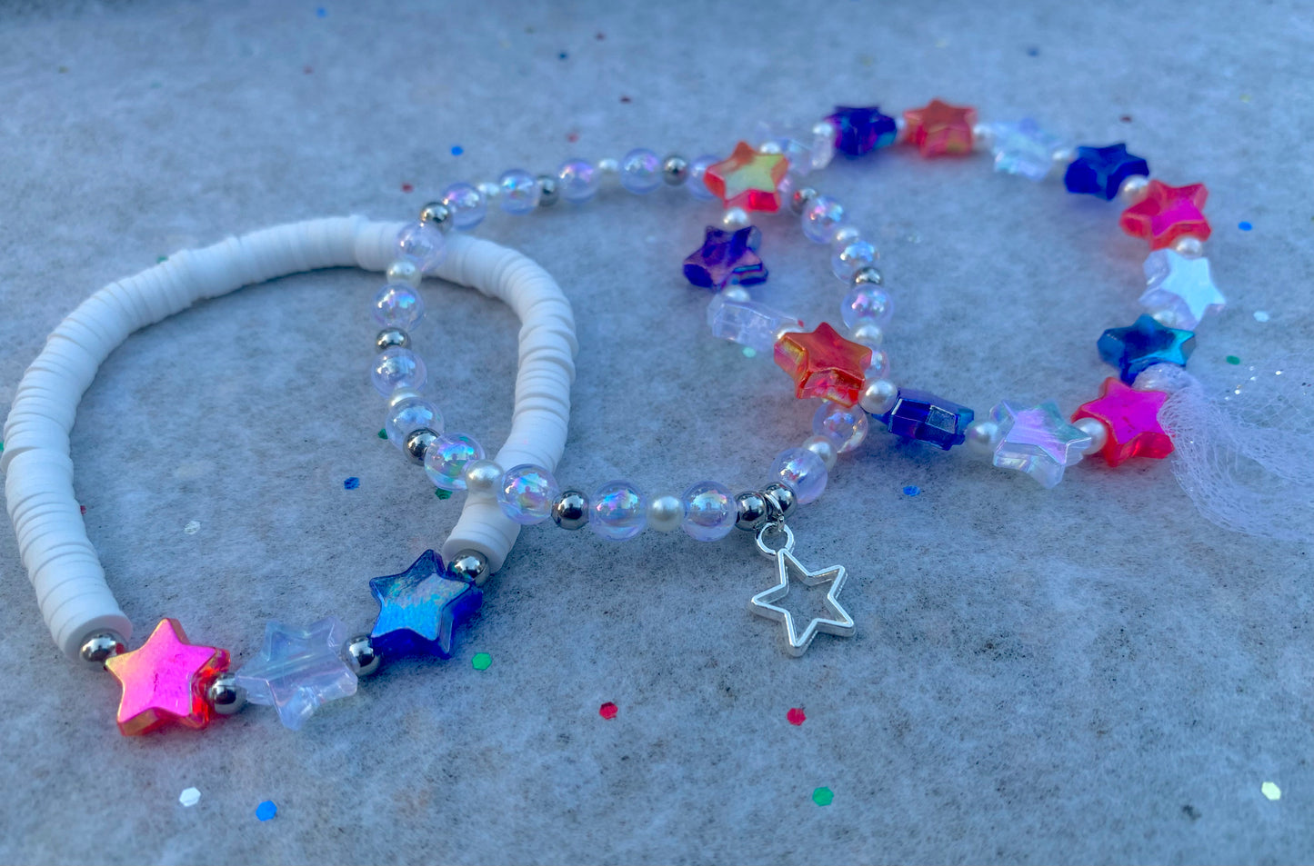 Red/White/Blue Starry Skies Bracelet Set
