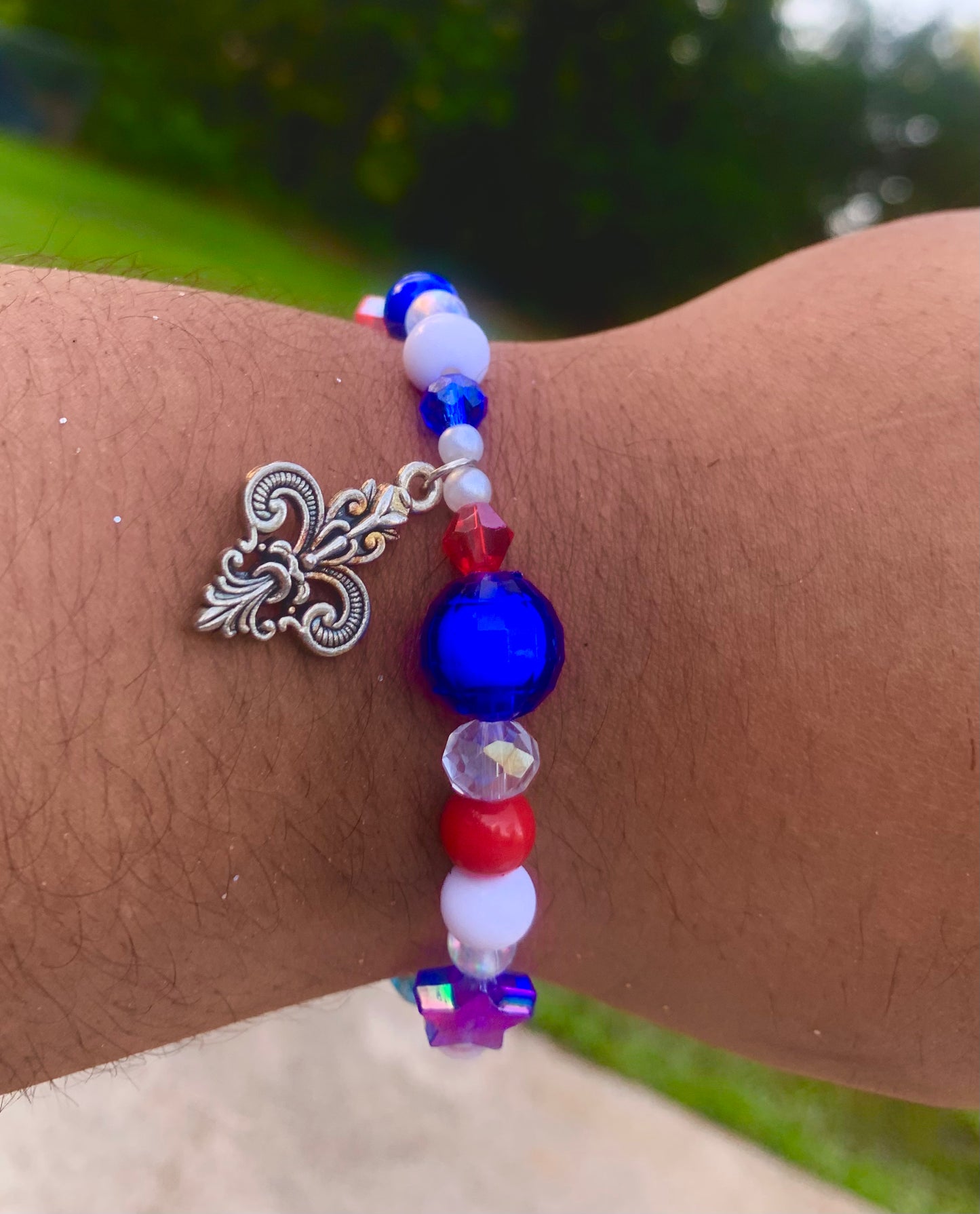 Red, White & Blue Charm Bracelet