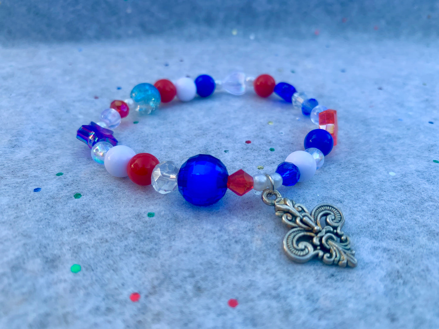 Red, White & Blue Charm Bracelet