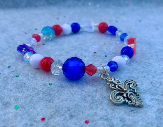 Red, White & Blue Charm Bracelet