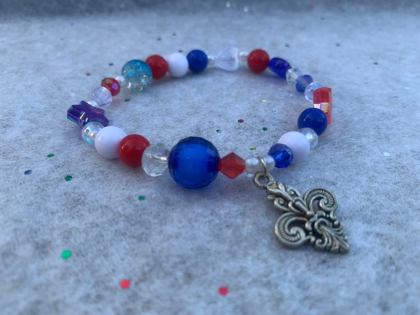 Red, White & Blue Charm Bracelet
