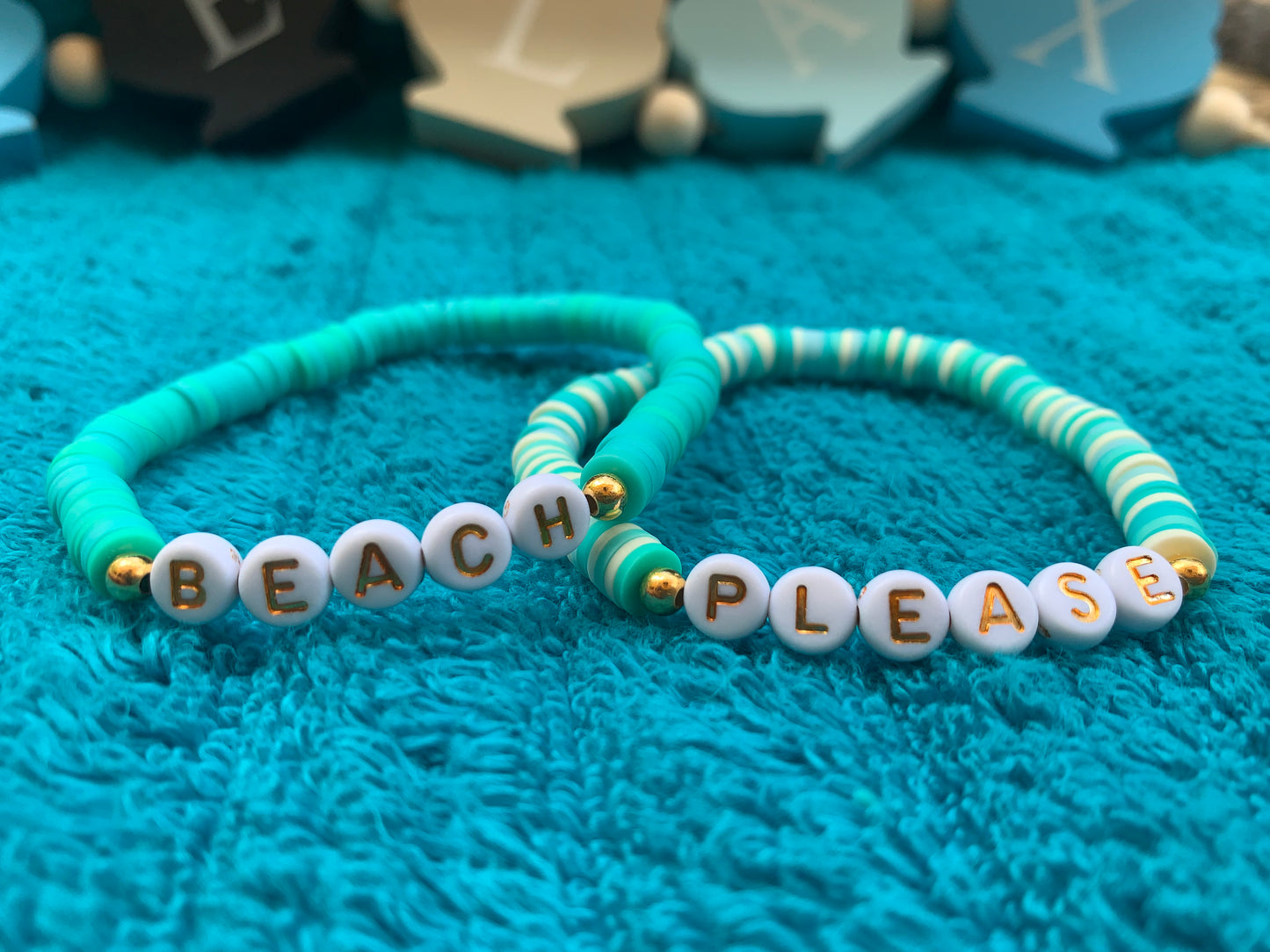 "Beach, Please" Heishi Bracelet Set