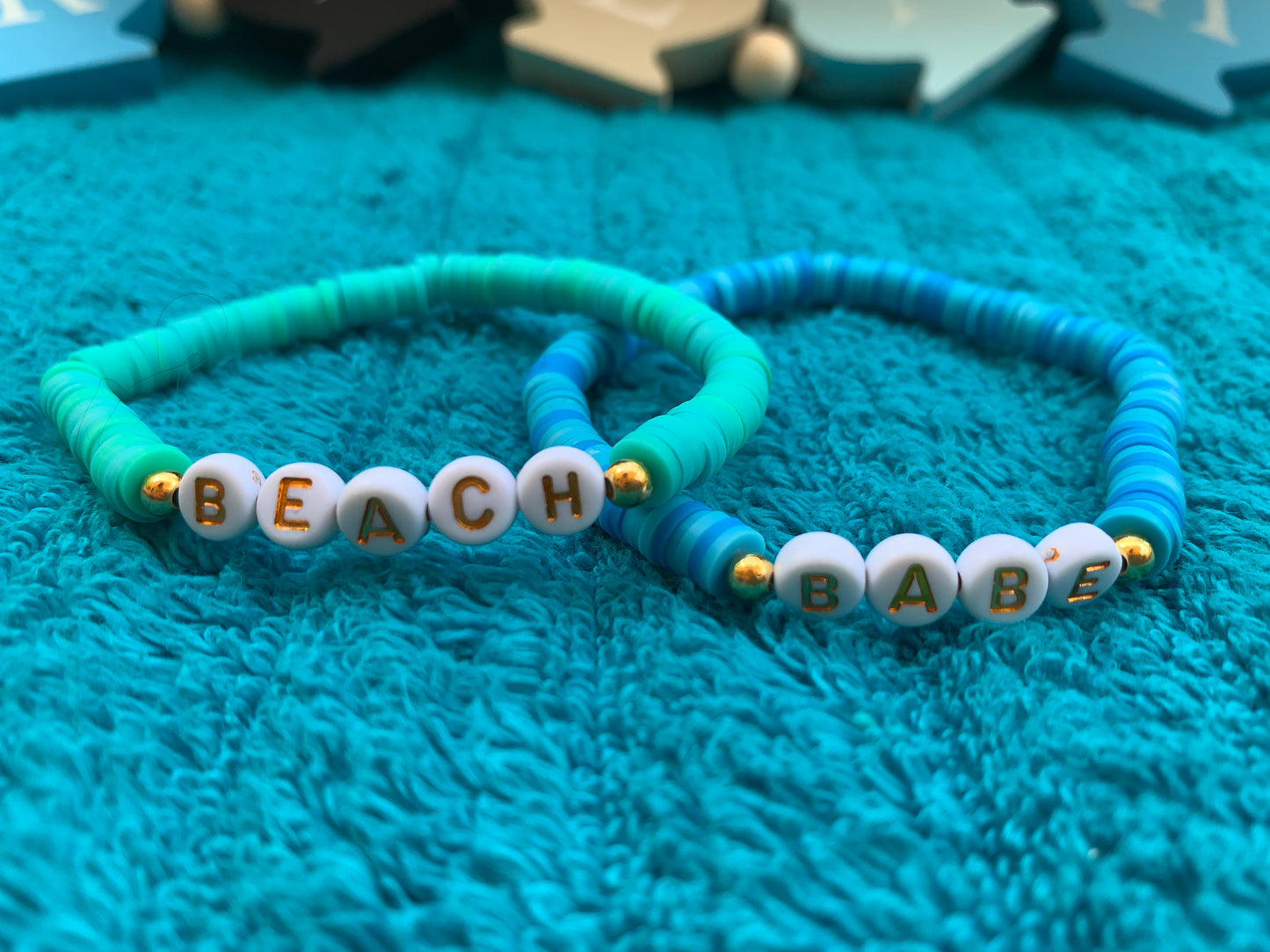 "Beach, Please" Heishi Bracelet Set