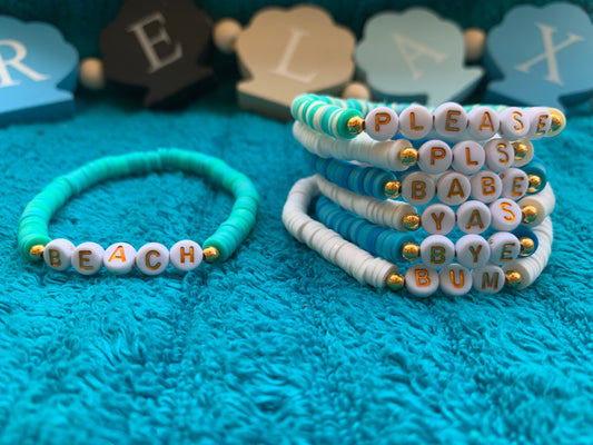 "Beach, Please" Heishi Bracelet Set