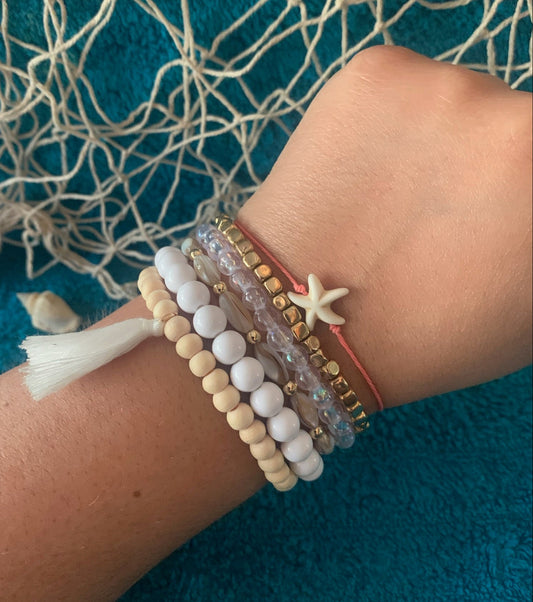 Single Starfish Stackable Bracelet Set