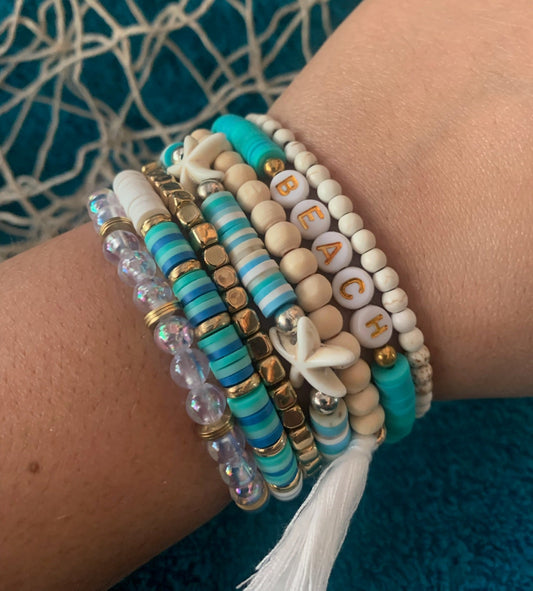"BEACH" Stackable Bracelet Set