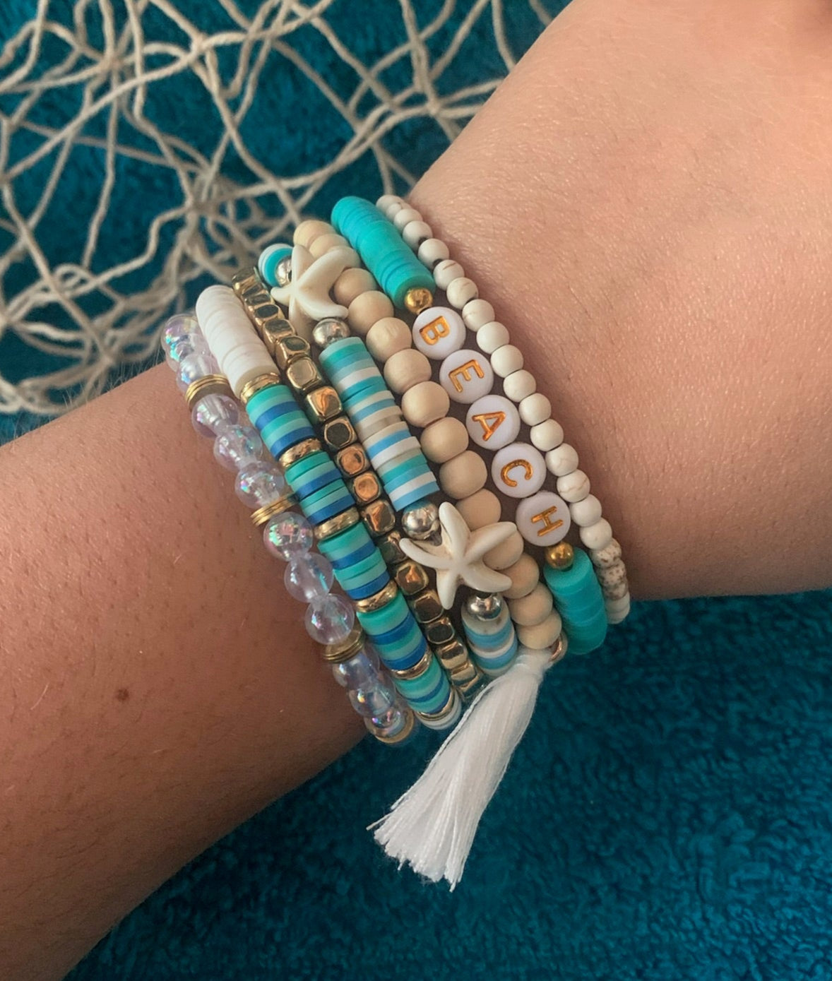 "BEACH" Stackable Bracelet Set